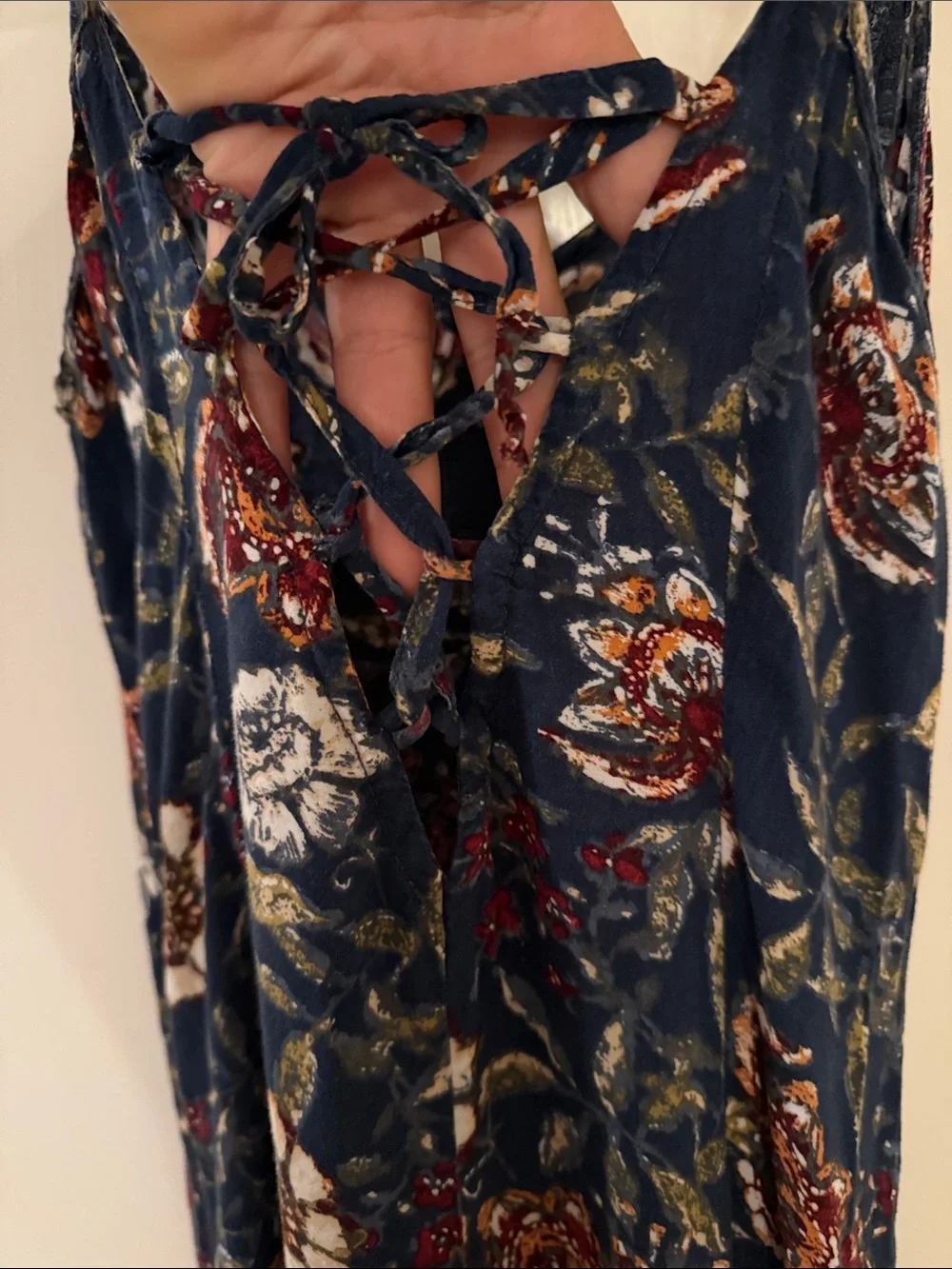 Abercrombie & Fitch Navy Floral Slip Maxi Dress